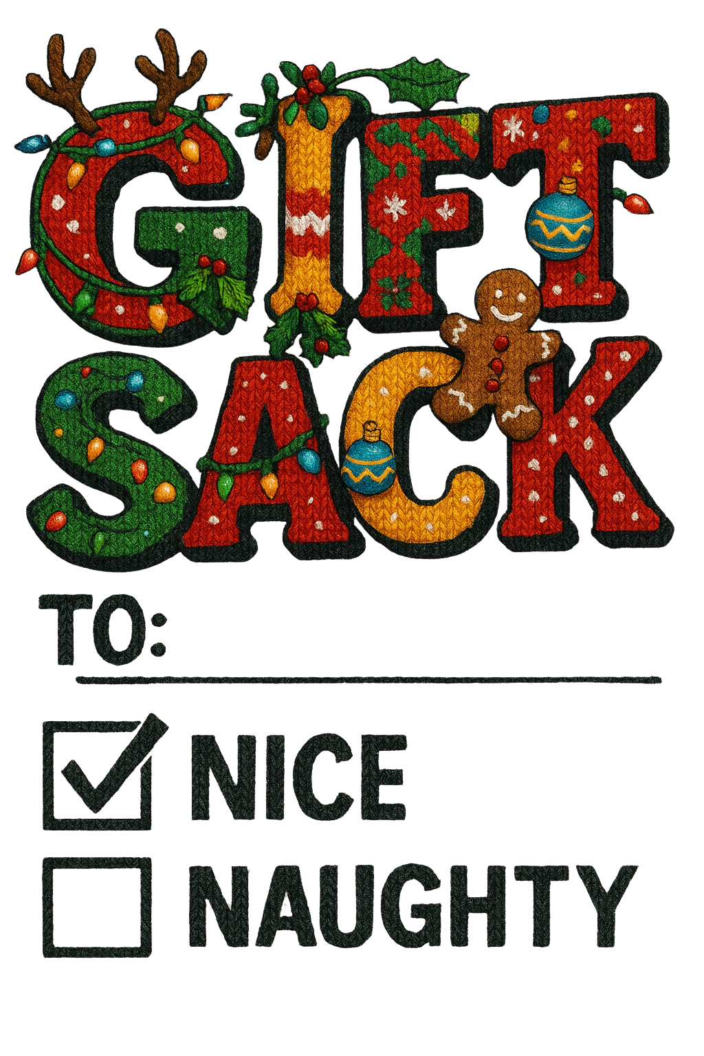 Personalized "Gift Sack" Christmas Tote Bag